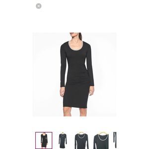 Athleta Carefree long-sleeved dress in black grey trim Bodycon Medium